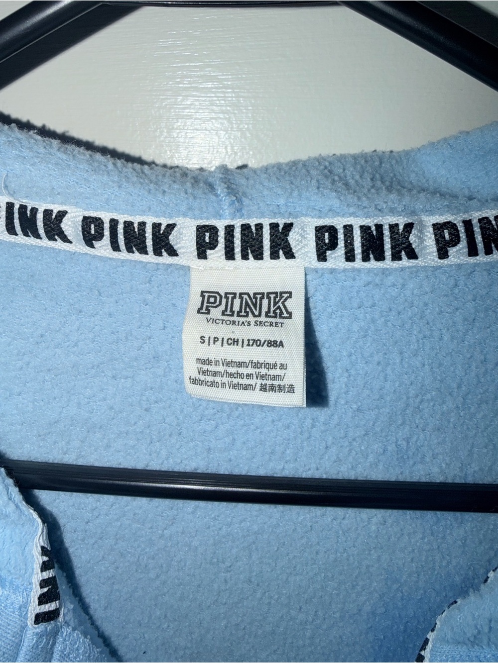 Victoria’s Secret PINK Blue Lace-Up Hoodie Size Small - Picture 2 of 2